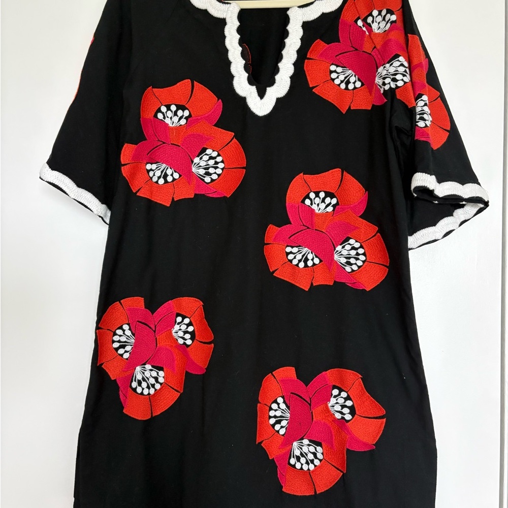 Frances Valentine Black and White Dress with Red Label